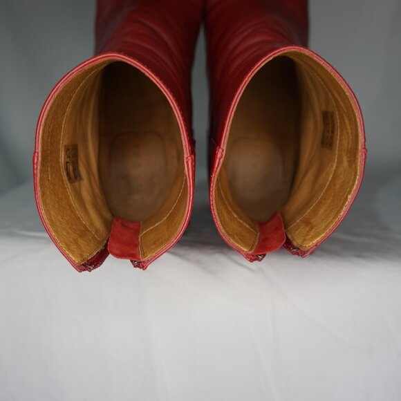 Sandro Sacha Leather Ankle Boots in Rouge - Size 38 - Picture 7 of 11